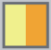 Square divided vertically: left pale yellow, right orange, with thin gray outline