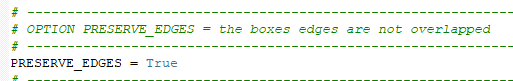 Code snippet with PRESERVE_EDGES = True and comment about OPTION_PRESERVE_EDGES