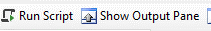 Toolbar with Run Script button and Show Output Pane option