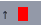 Gray square icon with small black upward arrow at top-left and solid red square on right