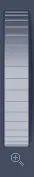 Vertical rectangular panel with horizontal graded bars and small magnifying-glass icon at bottom