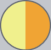 Circle divided vertically: left pale yellow, right orange, with thin gray outline