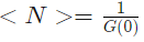 <N> = 1/G(0)