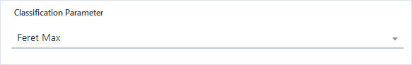Classification Parameter dropdown showing 'Feret Max'