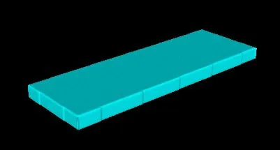 3D render of a long teal rectangular block on a black background