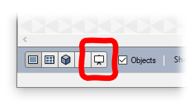 Toolbar icon outlined by red hand-drawn circle