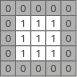 Grid of digits with a central 3x3 block of 1s surrounded by 0s
