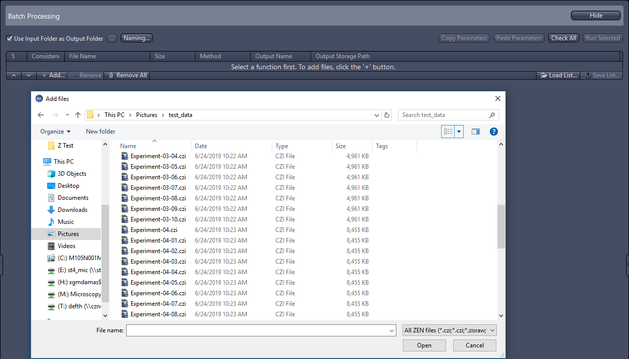 Batch Processing in ZEN - Process Multiple CZI Images