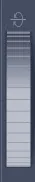 Vertical rectangular panel with horizontal graded bars and circular rotate icon at top