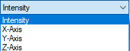 Mapping dropdown expanded showing options Intensity, X-Axis, Y-Axis, Z-Axis