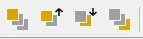 Row of five small square icons showing arrows and corner overlays on light grey background.