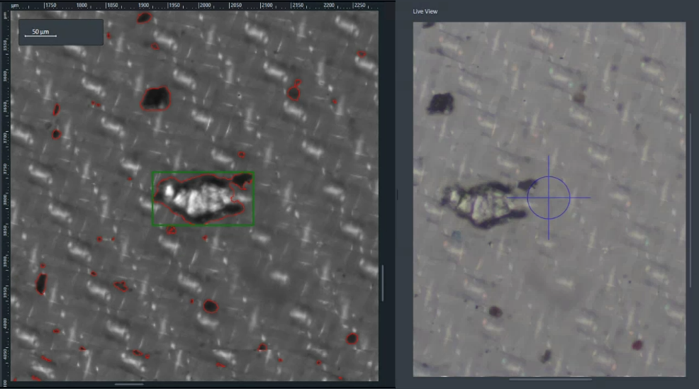 Example: Offset between AxioCam 705POL and color camera