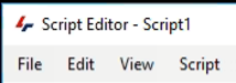Script Editor - Script1 title bar showing menus File, Edit, View, Script
