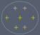 Positions icon: dark circular field with six yellow plus symbols arranged around center
