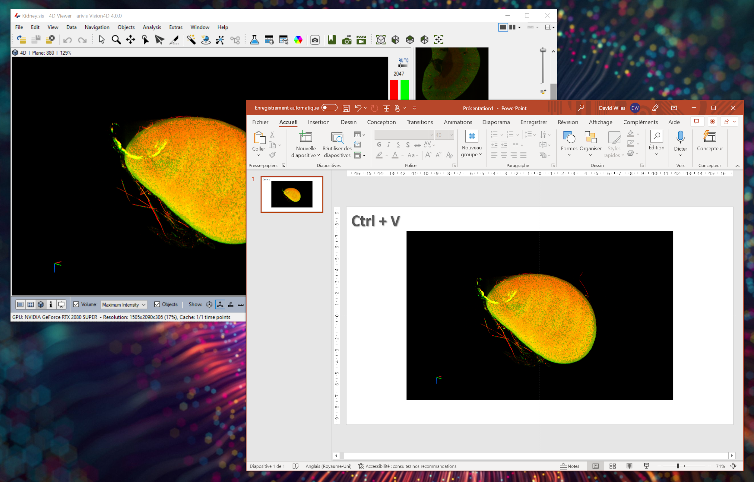 High Resolution Rendering dialog showing Full HD 1920x1080, Zoom 42.6% and Memory 32,768 MB